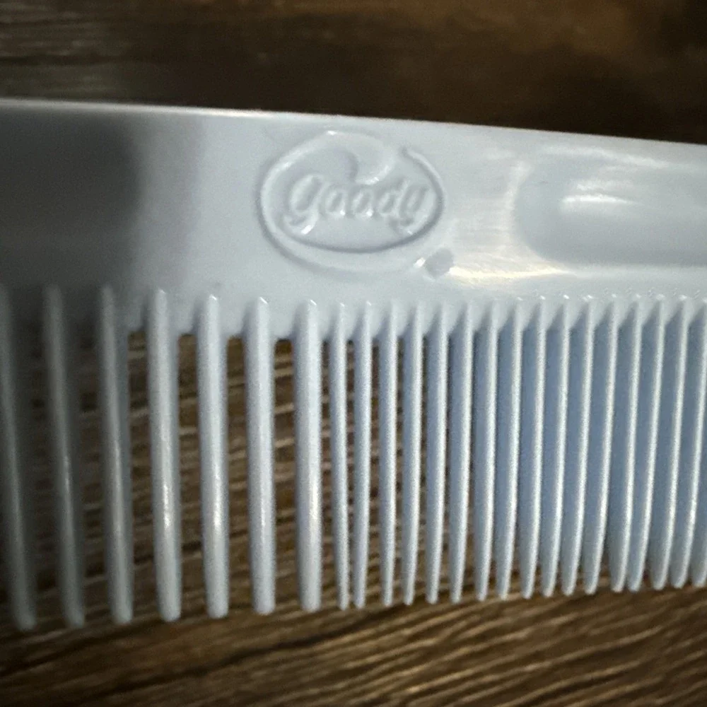 2 Vintage Goody Unbreakables Hair Combs Light Blue & Gray 7 In Comb